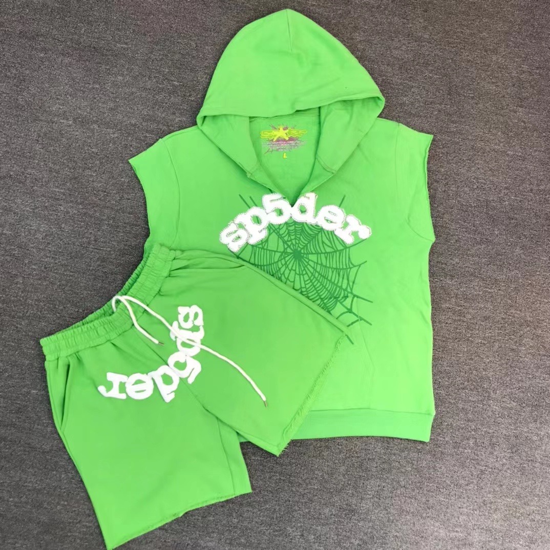 Best Replica 555 Spider Web Hooded Sleeveless Vest - Colareps