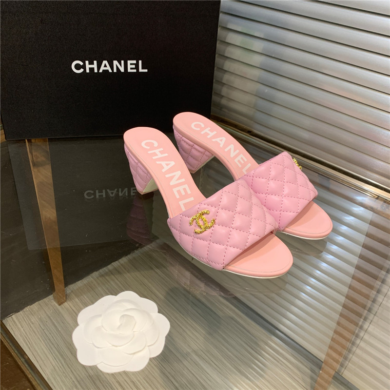 Best Replica chanel chunky heel slippers - Colareps