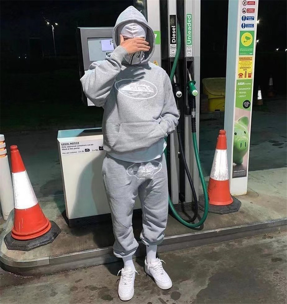 Best Replica 1:1 quality version Corteiz logo hoodie & pants black grey - Colareps