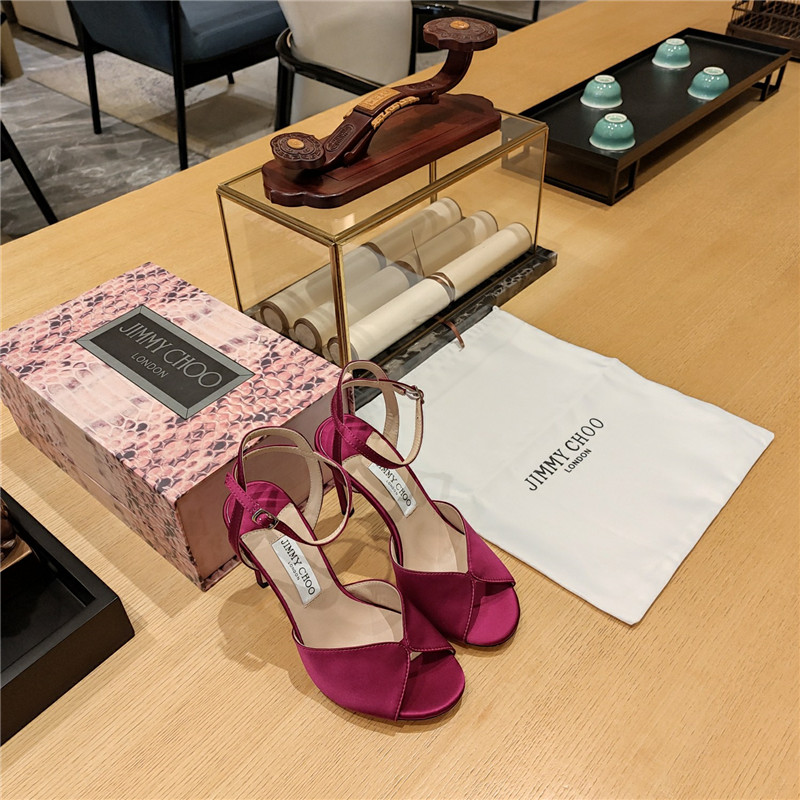 Best Replica Jimmy Choo handmade satin panel peep-toe sandals - Colareps