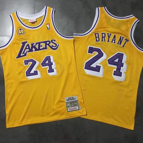 Best Replica KOBE BRYANT LOS ANGELES LAKERS #24 YELLOW THROWBACK JERSEY - Colareps