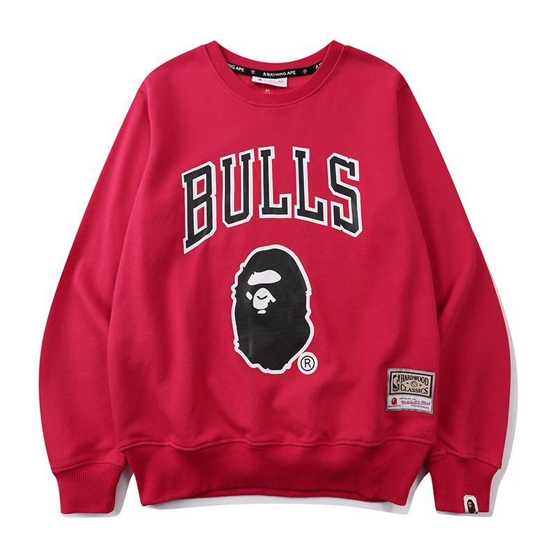 Best Replica Bape Bulls Crewneck Pullover Hoodie - Colareps