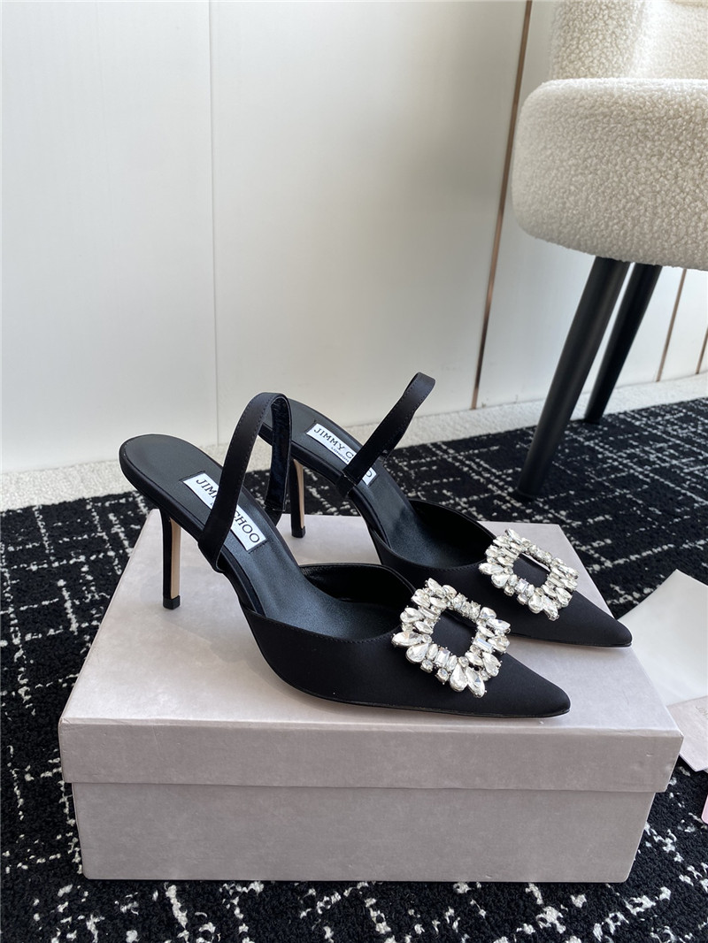 Best Replica Jimmy Choo Square Buckle Drill Point Half Drag - Colareps