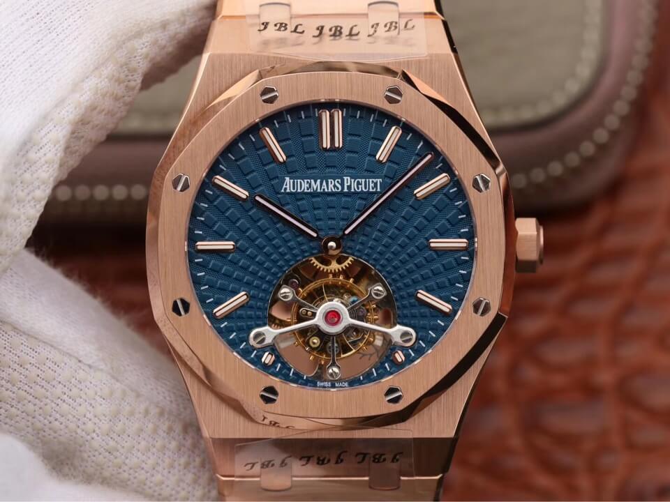 Best Replica Replica Audemars Piguet Royal Oak Tourbillon 26522OR.OO.1220OR.01 1:1 Best Edition JF Factory Blue Dial - Colareps