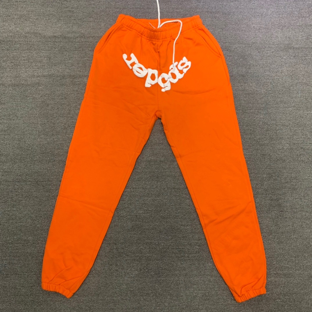 Best Replica Young Thug Sp5der White lettered orange pants - Colareps