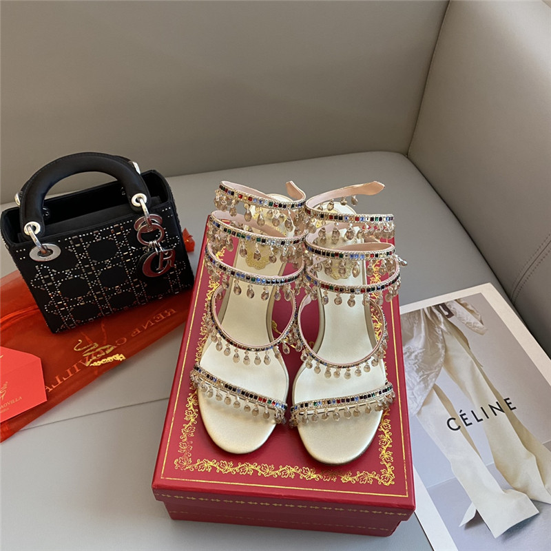 Best Replica Rene Caovilla Dupe Classic snake wrap sandals - Colareps