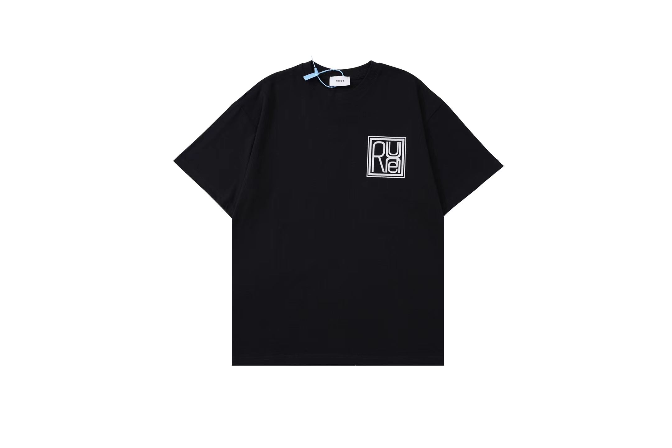 Best Replica Rhude Replica Stamped logo print vintage tee black - Colareps