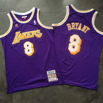 Best Replica KOBE BRYANT #8 LOS ANGELES LAKERS PURPLE THROWBACK JERSEY - Colareps