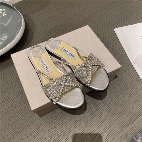 Best Replica jimmy choo rhinestone flat slippers - Colareps