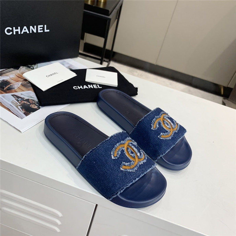Best Replica CHANEL denim sandals slippers - Colareps