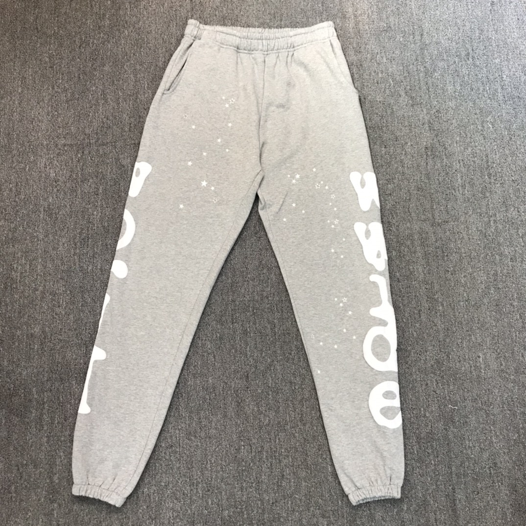 Best Replica Bright white letters combination of Spider-Man vitality foam printed sweatpants - Colareps