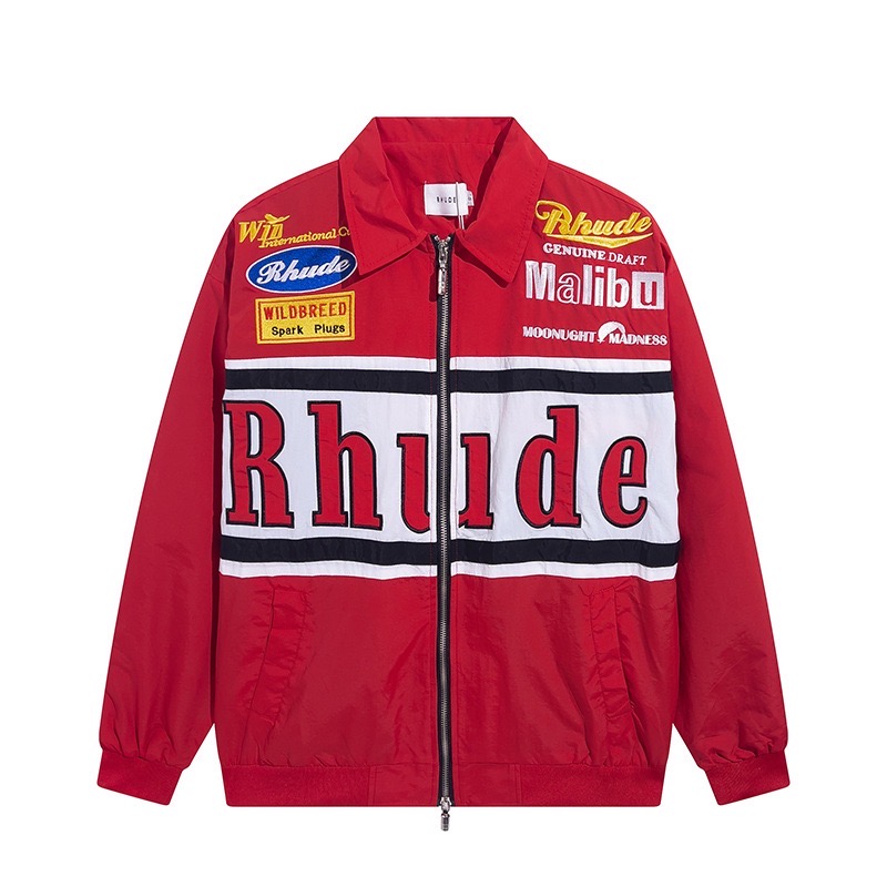Best Replica Rhude Replica Racing style embroidered monogram jacket - Colareps