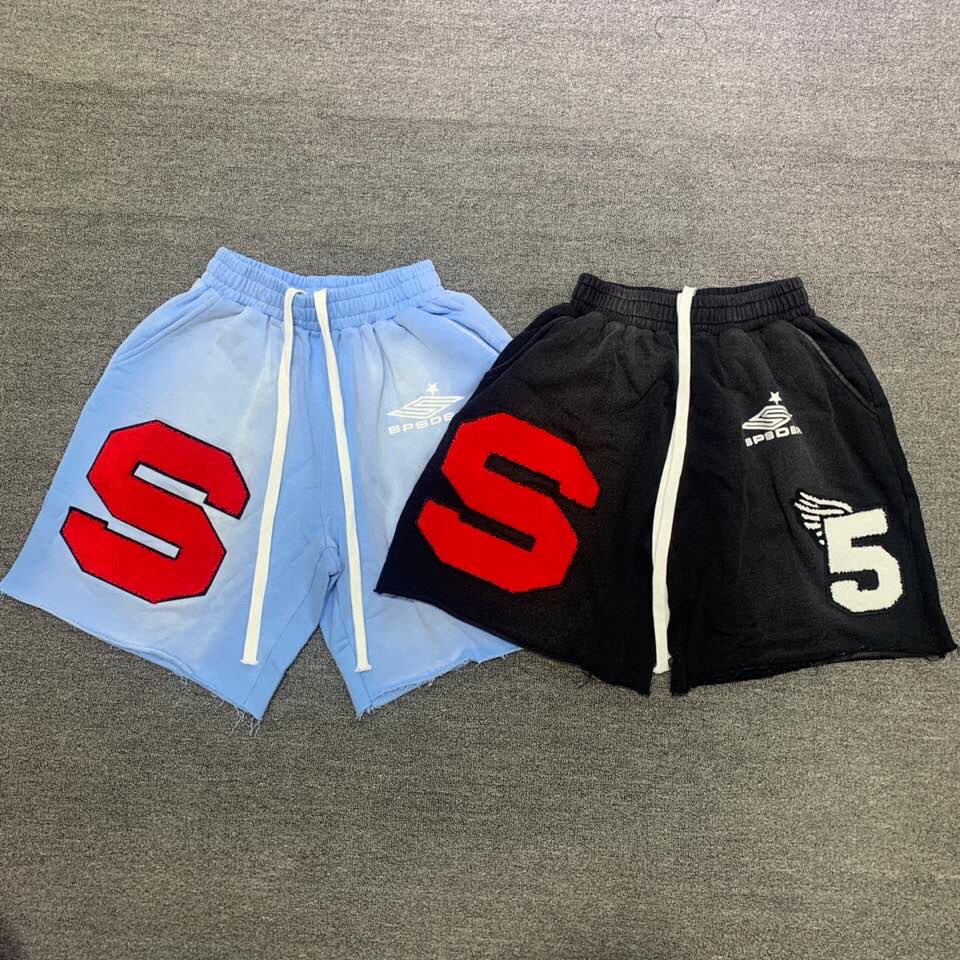 Best Replica 1:1 quality version Embroidered letters and wings printed washed shorts - Colareps