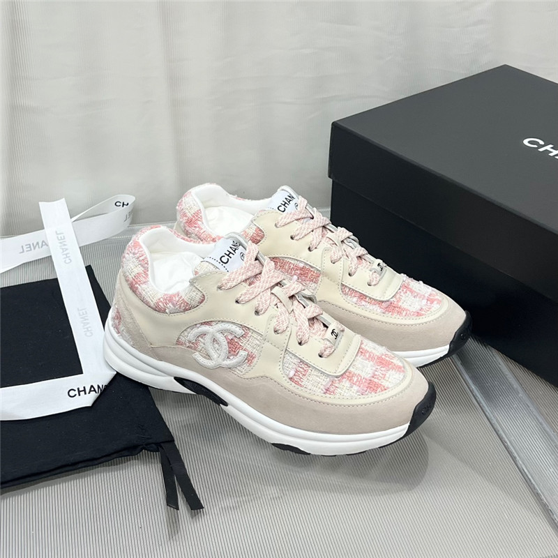 Best Replica Chanel plaid wool mosaic sneakers - Colareps