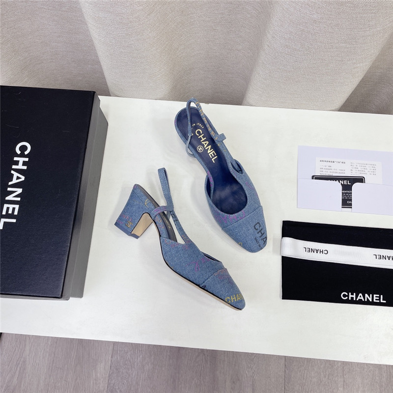 Best Replica chanel chunky heel graffiti sandals - Colareps