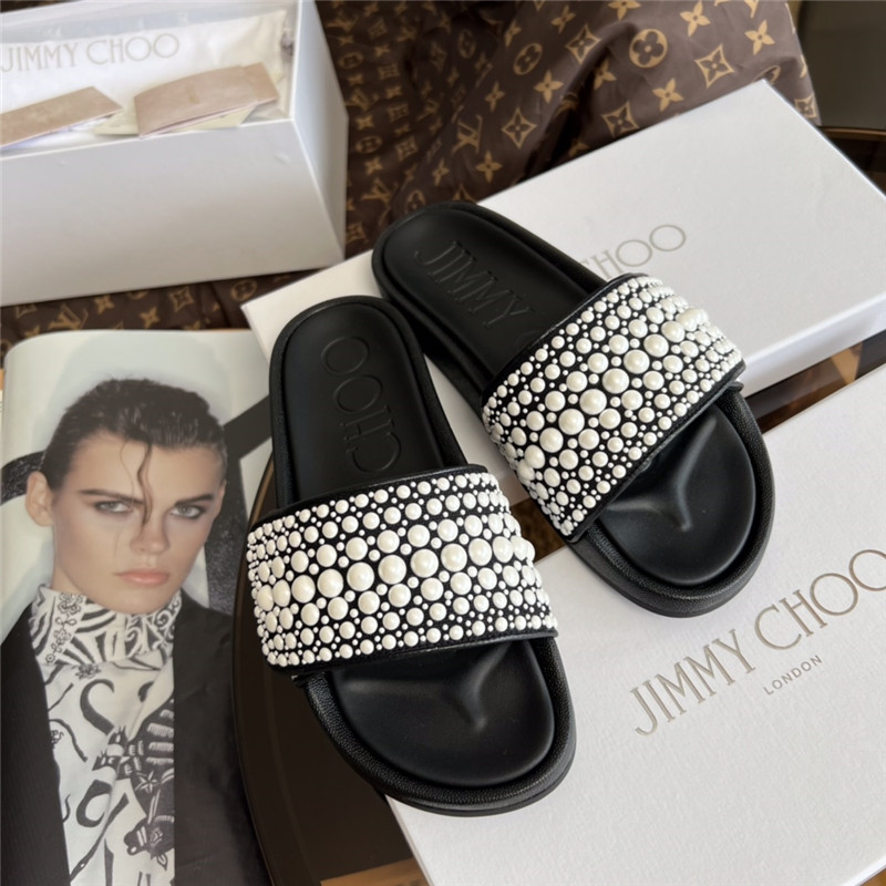 Best Replica Jimmy Choo FITZ pearl slides - Colareps