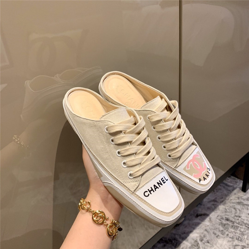Best Replica Chanel canvas slippers women - Colareps