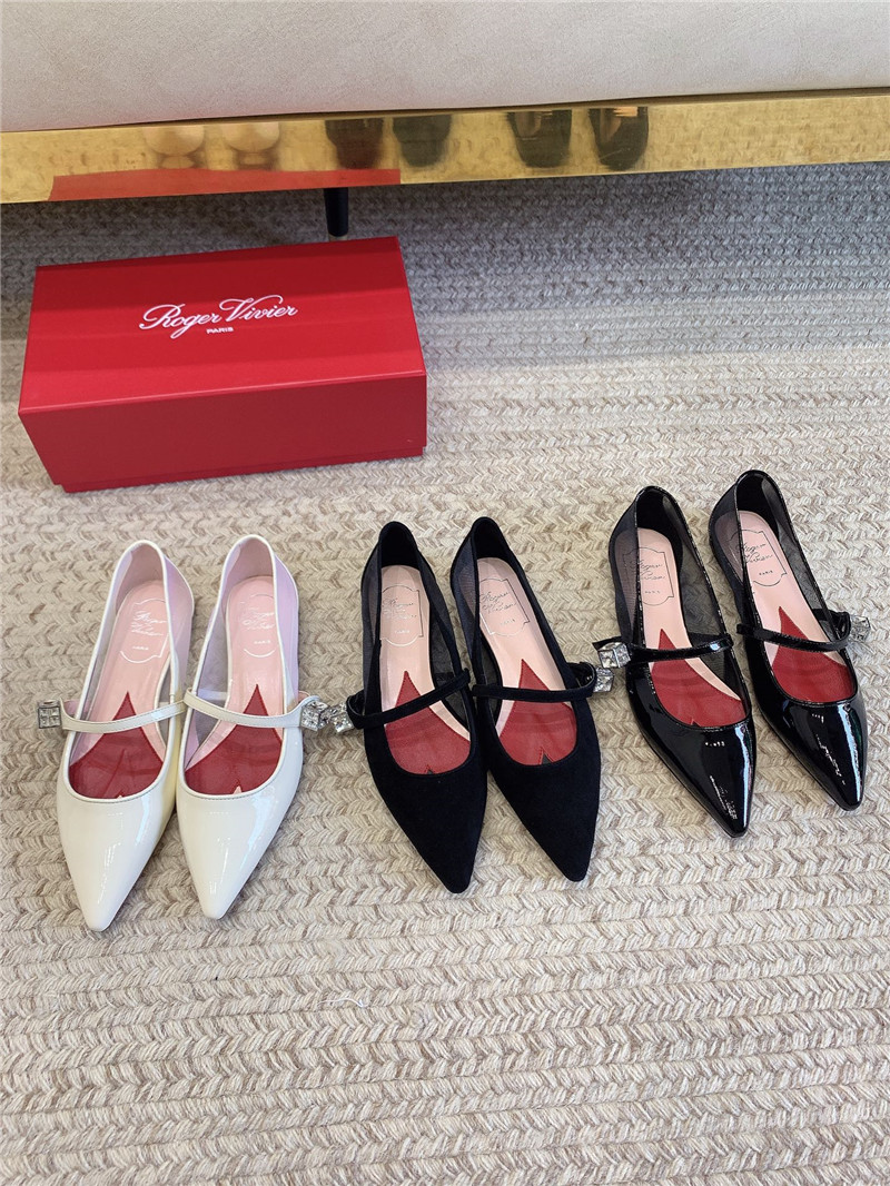 Best Replica Roger vivier new pointed toe flat Mary Jane shoes - Colareps