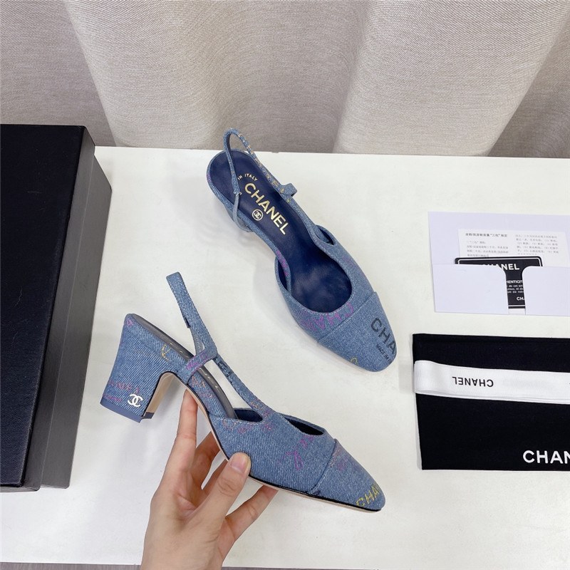 Best Replica chanel chunky heel graffiti sandals - Colareps