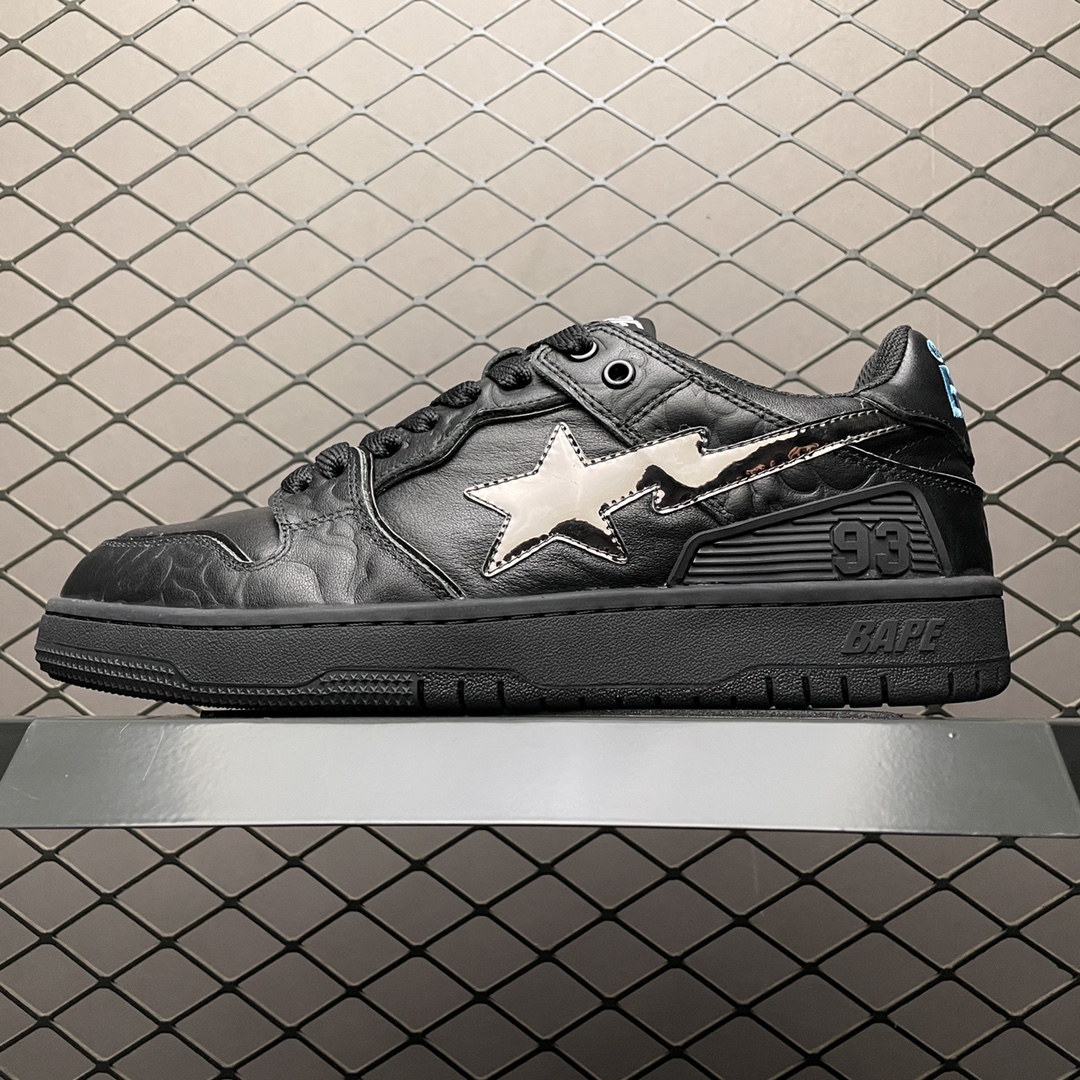 Best Replica A Bathing Ape Bape SK8 Sta Black Silver - Colareps