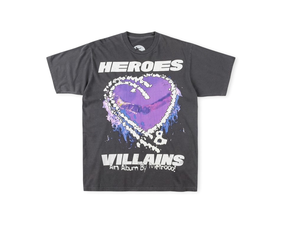 Best Replica HellStar Replica Purple Heart Print Short Sleeve Tee - Colareps