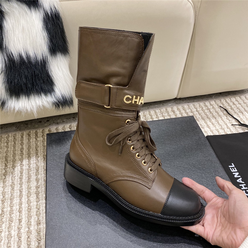 Best Replica chanel metal letter logo ankle boots - Colareps