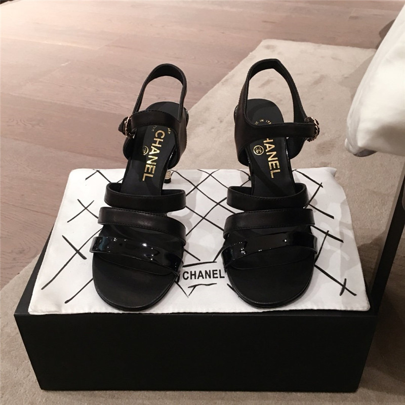 Best Replica chanel heels sandals women black - Colareps