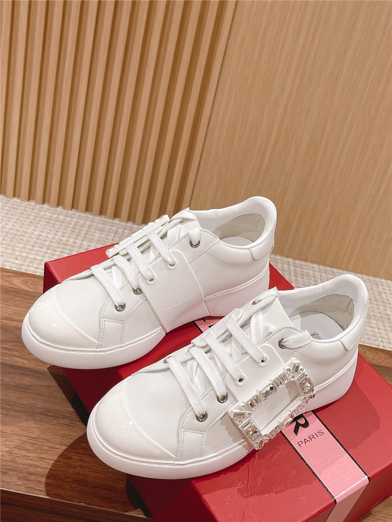 Best Replica Roger vivier new diamond buckle white shoes - Colareps