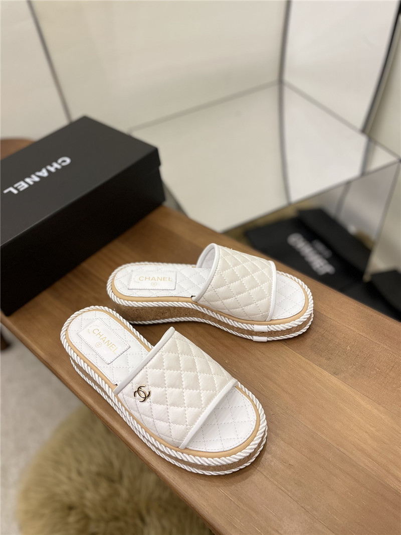 Best Replica chanel diamond wedge slippers - Colareps