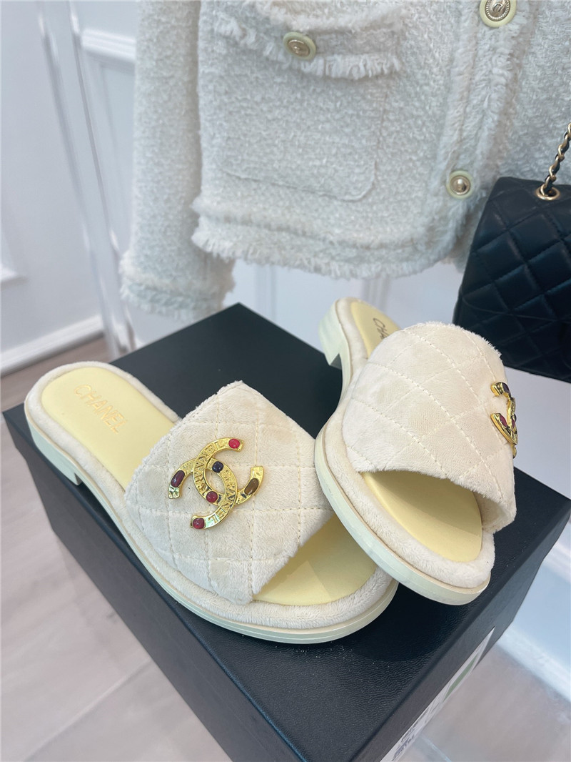 Best Replica chanel embroidered logo slippers - Colareps