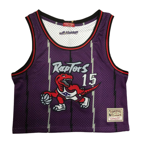 Best Replica VINCE CARTER TORONTO RAPTORS WOMEN'S CROP TOP THROWBACK JERSEY - Colareps