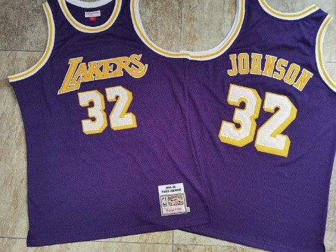Best Replica MAGIC JOHNSON LOS ANGELES LAKERS THROWBACK JERSEY - Colareps
