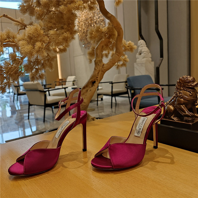 Best Replica Jimmy Choo handmade satin panel peep-toe sandals - Colareps