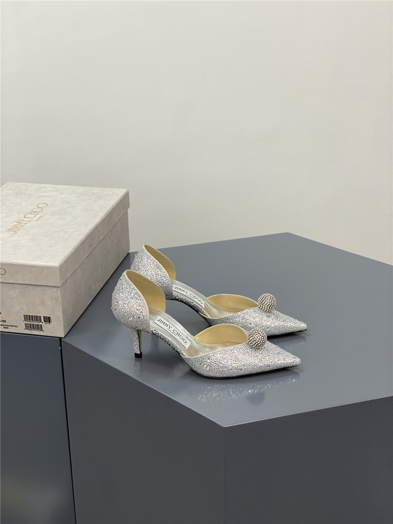 Best Replica Jimmy Choo jc high-heeled crystal slipper shoes - Colareps