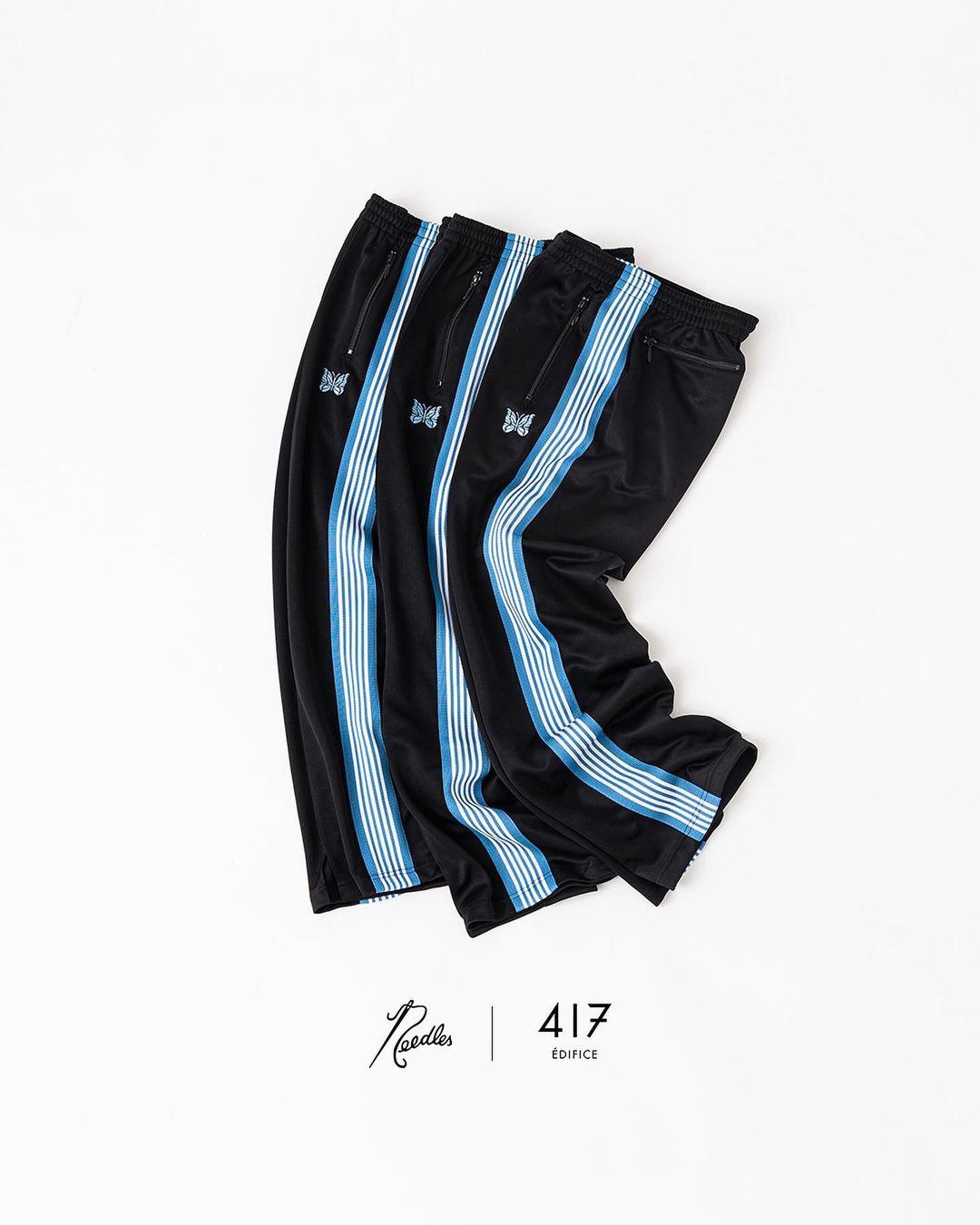 Best Replica Side blue and white vertical striped sports pants - Colareps