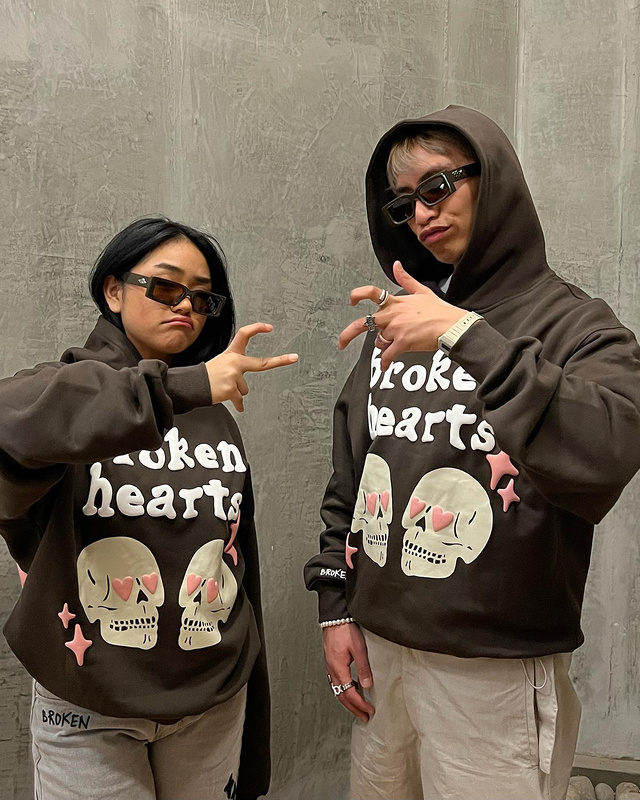 Best Replica Heartbreaker Skull Foam Print Sweatshirt Hoodie - Colareps