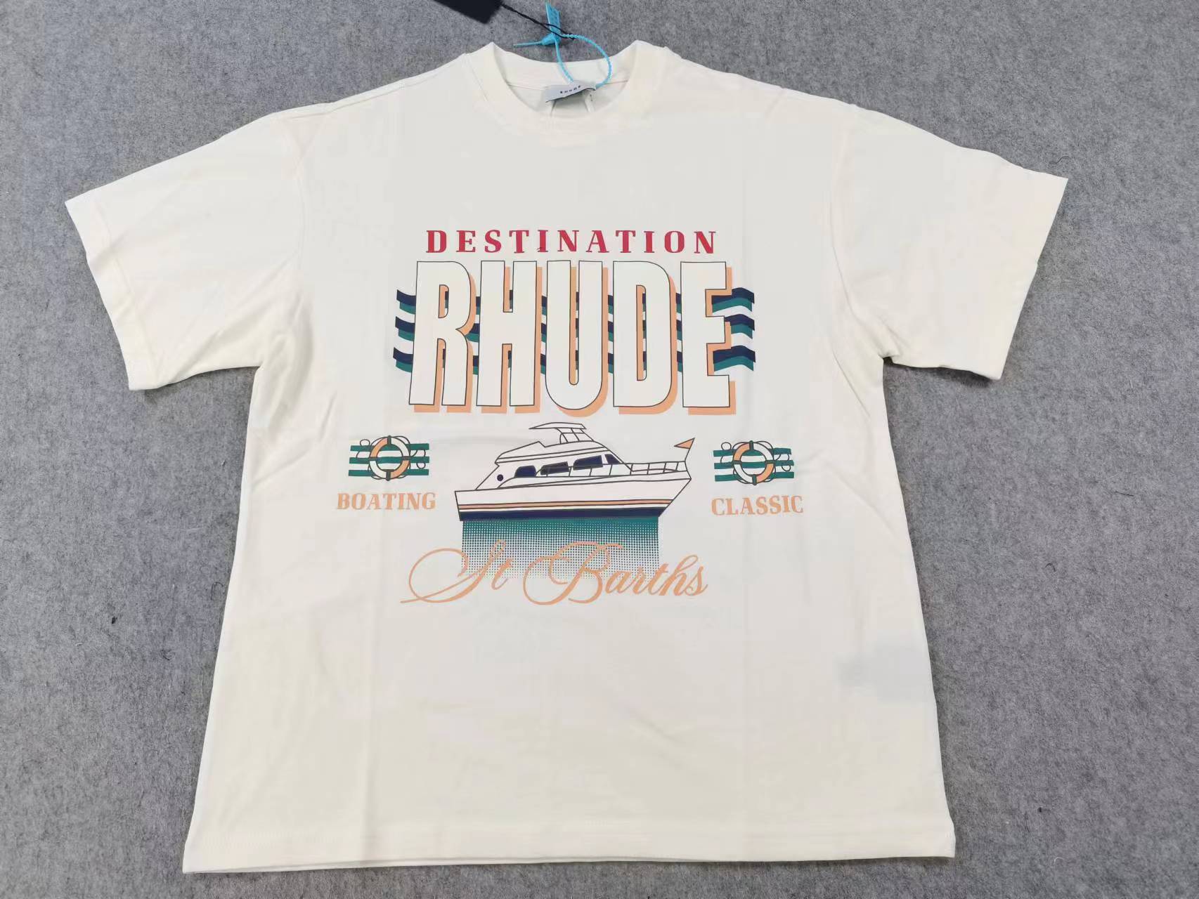 Best Replica Nautical Cruise Wave Print Crew Neck tee - Colareps