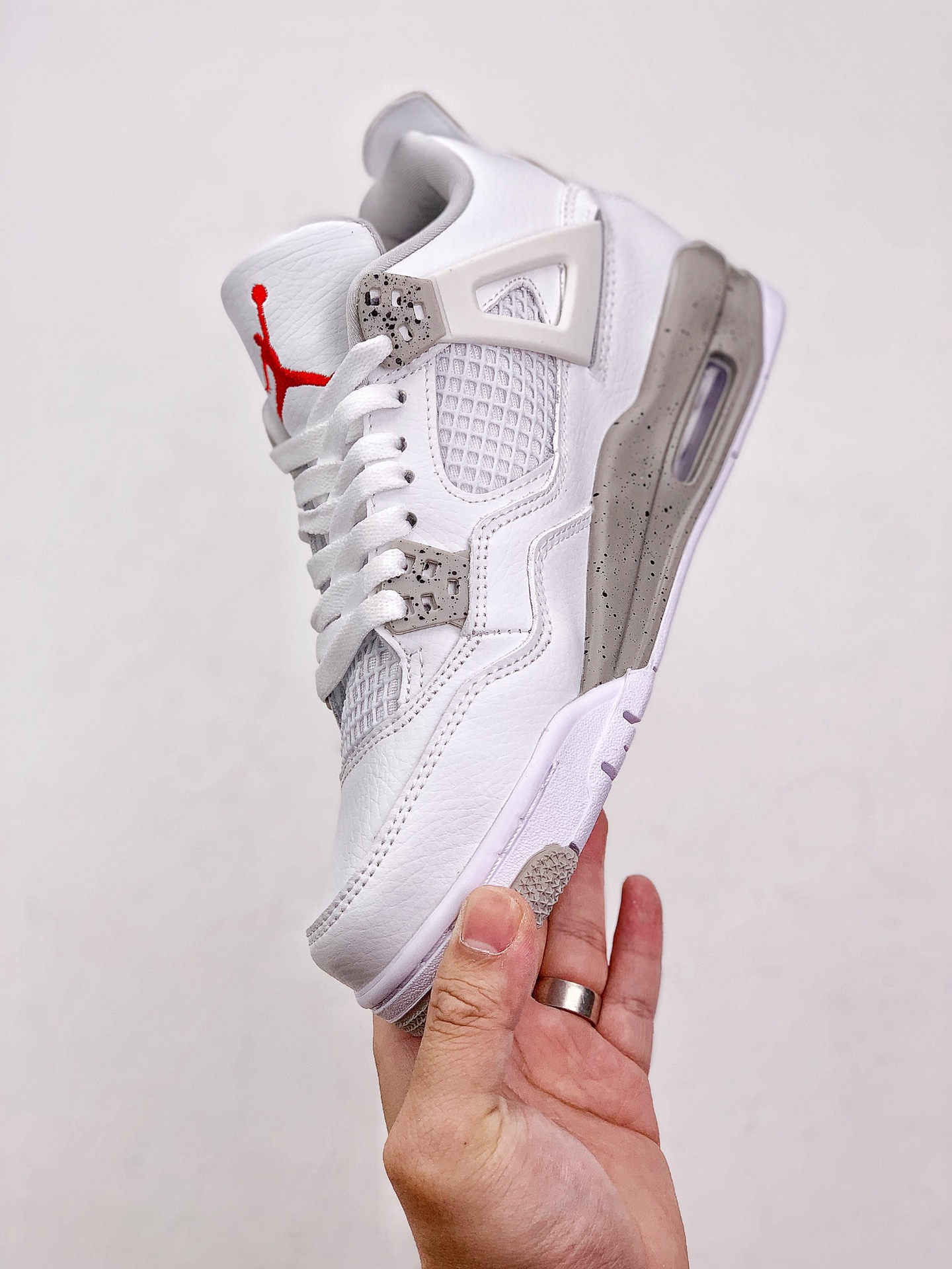 Best Replica Jordan 4 Retro White Oreo extended size - Colareps