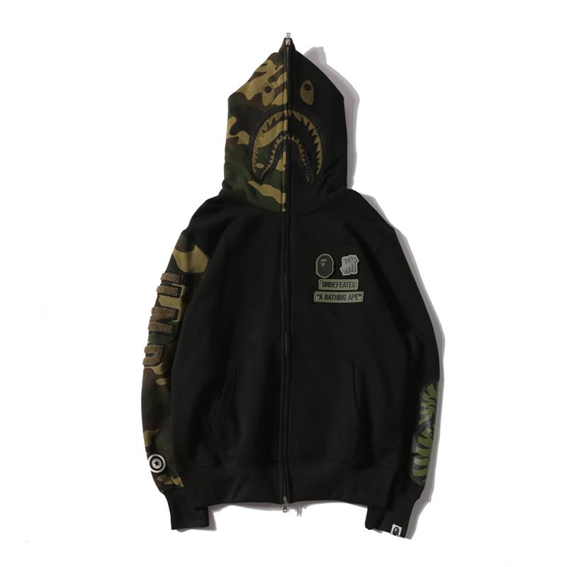 Best Replica Bape x Undefeated Camo Black Hoodie - Colareps