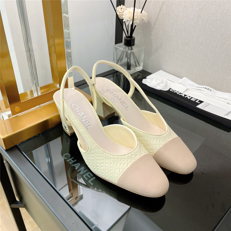Best Replica Chanel Slingback Dupe heels sandals - Colareps