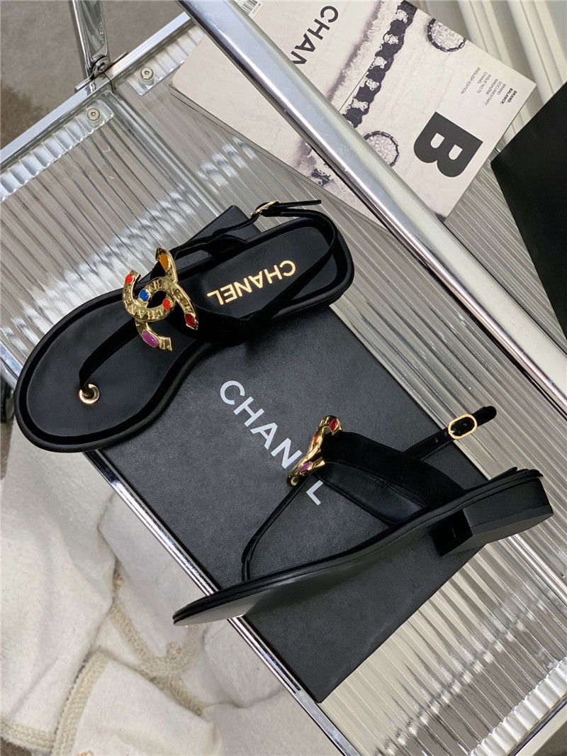 Best Replica Chanel double c logo sandals - Colareps