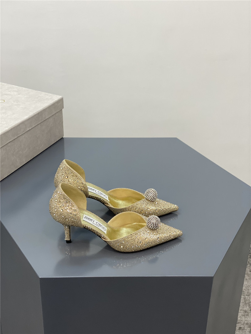 Best Replica Jimmy Choo jc high-heeled crystal slipper shoes - Colareps