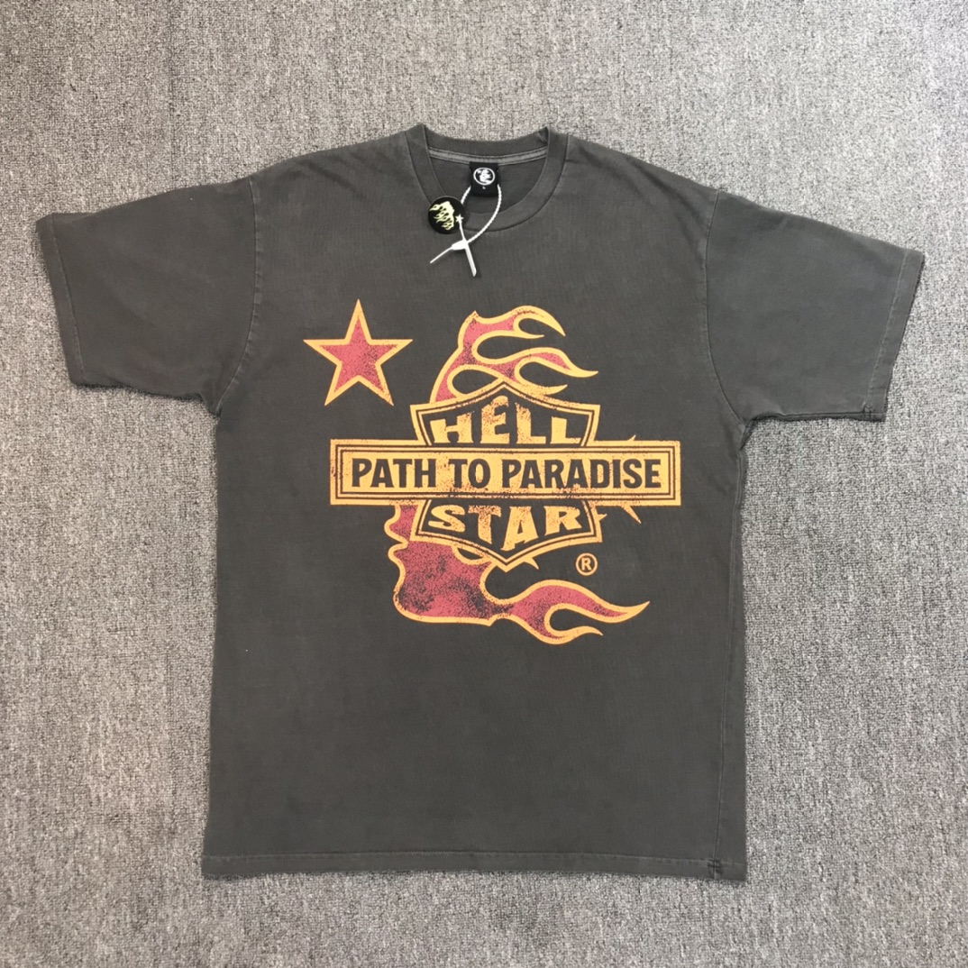 Best Replica 1:1 quality version Bad point side face logo slogan washed short sleeve tee - Colareps