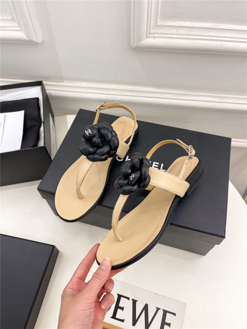 Best Replica Chanel counter catwalk style camellia sandals - Colareps