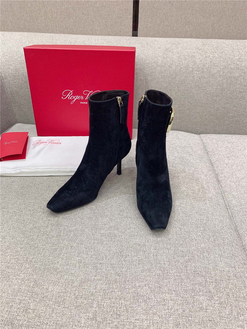 Best Replica roger vivier Dupes square buckle high heel ankle boots - Colareps