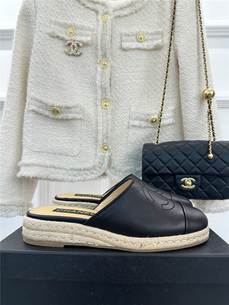 Best Replica Chanel logo platform fisherman slippers - Colareps