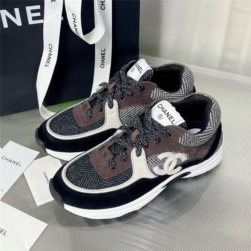 Best Replica Chanel new color wool stitching casual sneakers - Colareps