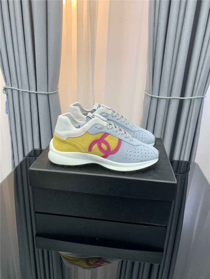 Best Replica chanel logo suede sneakers - Colareps