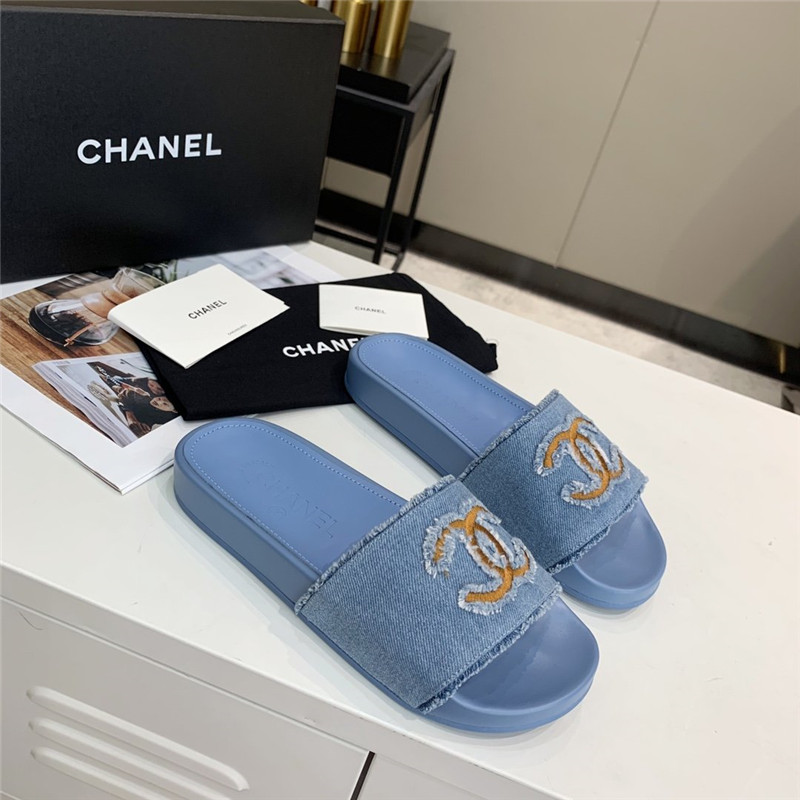 Best Replica CHANEL denim sandals slippers - Colareps