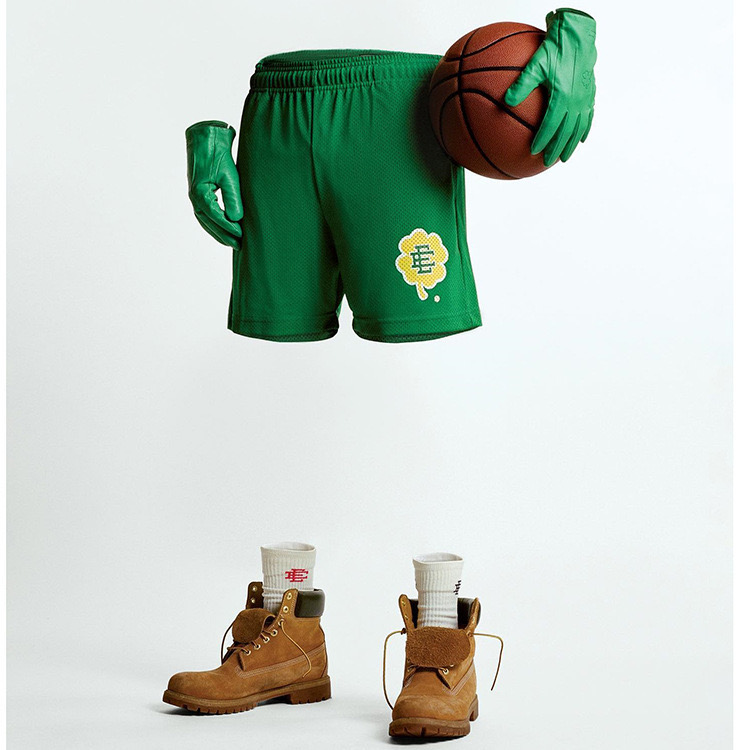 Best Replica Clover E logo shorts green navy blue - Colareps